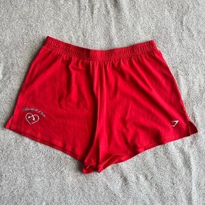 Gymshark red cotton shorts barbell club size m